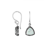 AE-6217-MOP Sterling Silver Trillion Shape Earring With Mother Of Pearl Jewelry Bali Designs Inc
